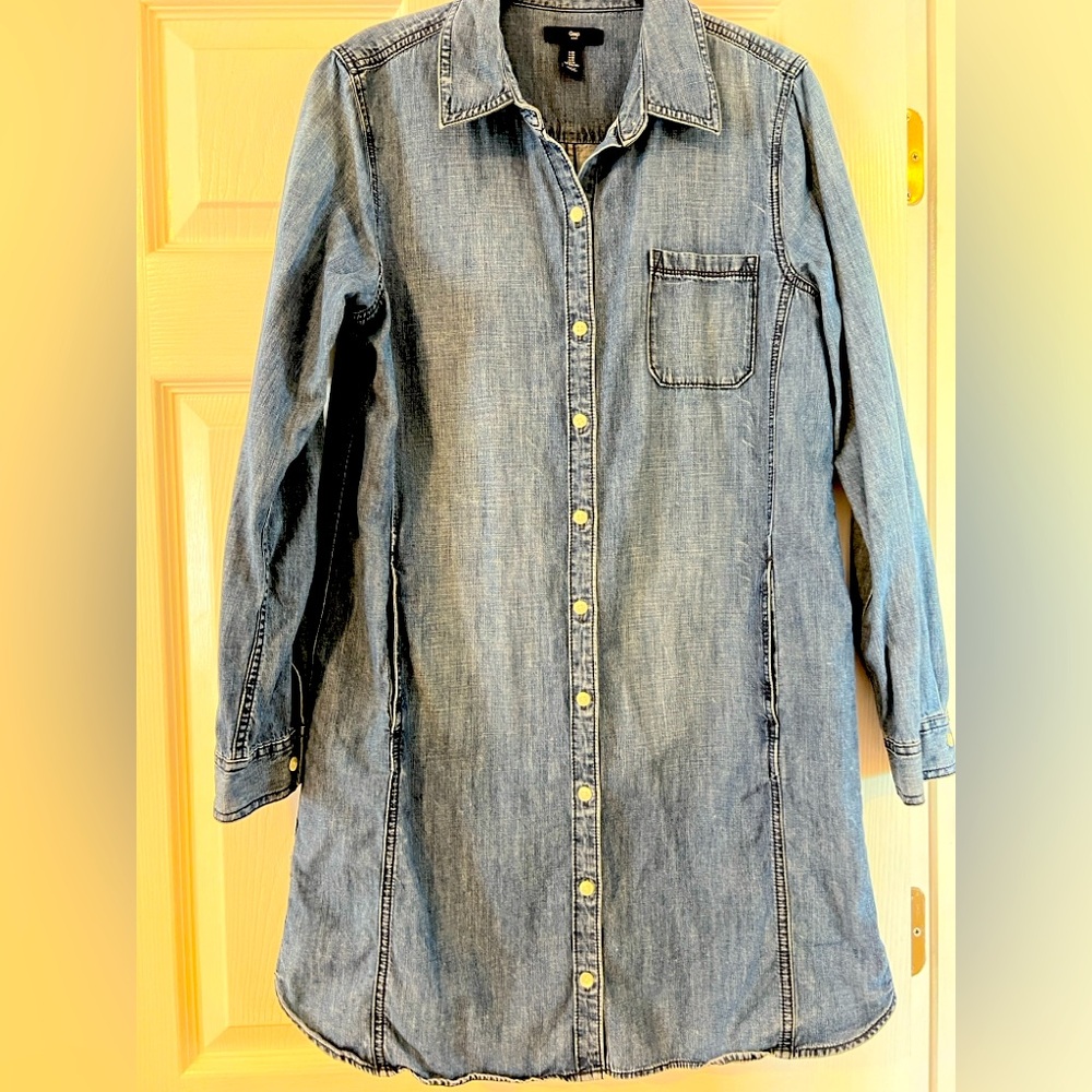 GAP Indigo Denim Shirt Dress